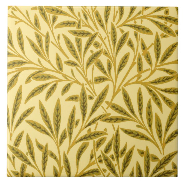 Carreau William Morris Willow Motif, Jaune de moutarde (Devant)
