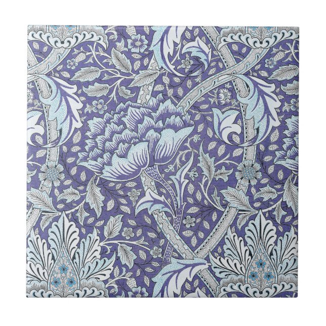Carreau William Morris Windrush fleurs bleues (Devant)