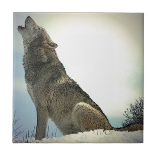 Carreau Wolf Howling dans la neige