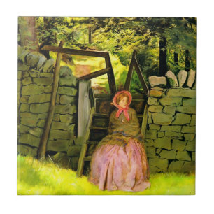 Carreau Woman Waiting (par John Everett Millais)