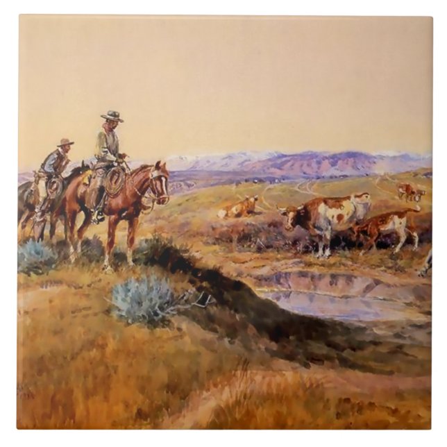 Carreau “Worked Over” Western Art by Charles M Russell (Devant)
