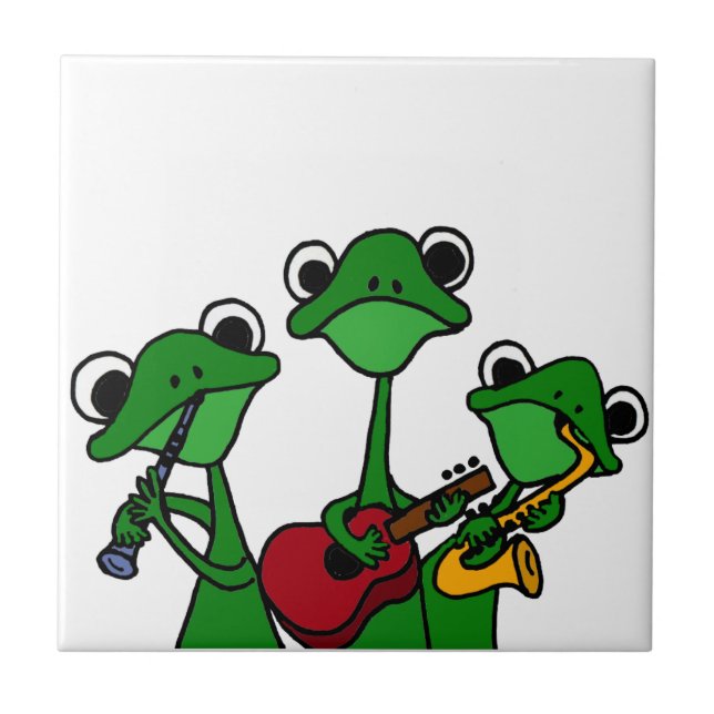 Carreau XX grenouilles jouant la bande dessinée de musique (Devant)