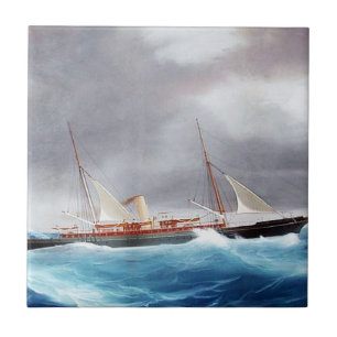 Carreau Yacht à vapeur Margarita années 1900