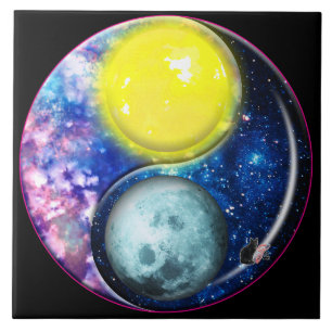 Carreau Yang-Yin/carreau de céramique de Sun-Lune