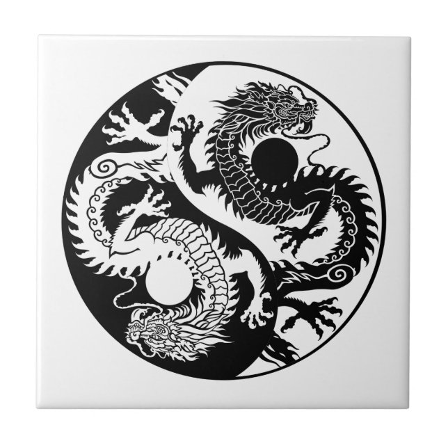 CARREAU YIN YANG DEUX DRAGONS (Devant)