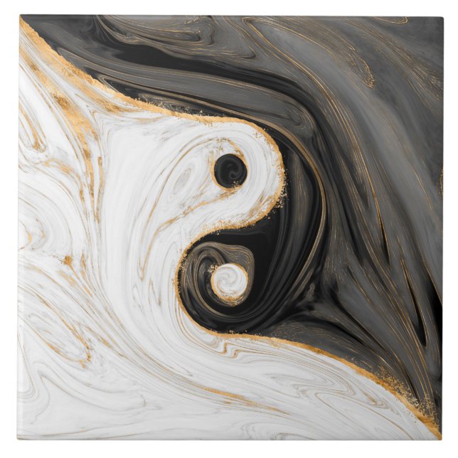 Carreau Yin Yang Liquid Marble (Devant)