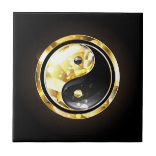 Carreau Yin Yang or sur noir