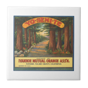 Carreau YO-SEMI-TE Étiquette Vintage Fruit