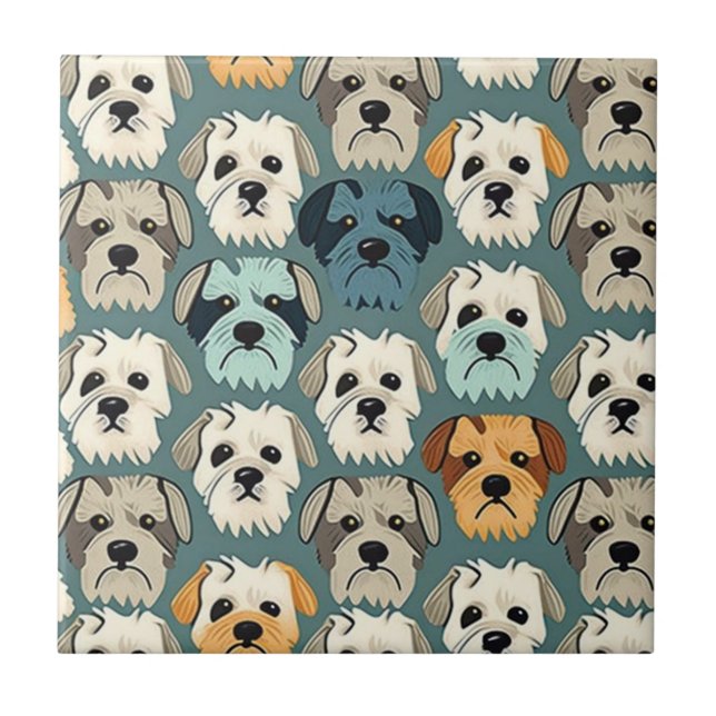 Carreau Yorkshire Terrier Motif (Devant)