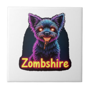 Carreau Yorkshire Terrier Yorkie Chien Zombie Halloween Ov
