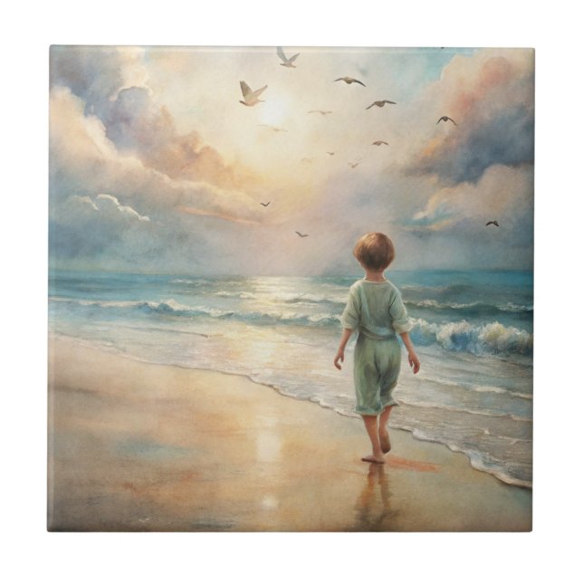 Carreau Young Boy on Beach (Devant)