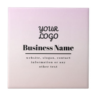 Carreau Your Logo & Text | Pink & Peach Ombre