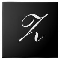 Z Monogramme initial blanc sur noir