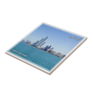 Carreau zAE053 ABU DHABI skyline, EAU, Moyen-Orient,