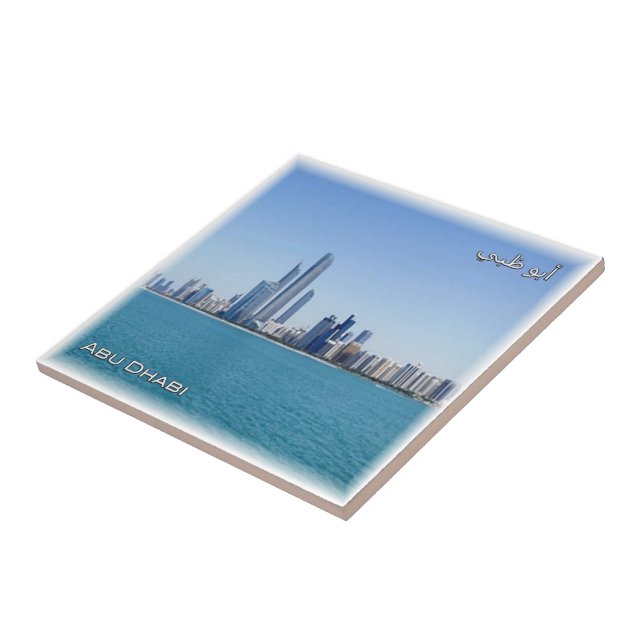 Carreau zAE053 ABU DHABI skyline, EAU, Moyen-Orient, (Côté)