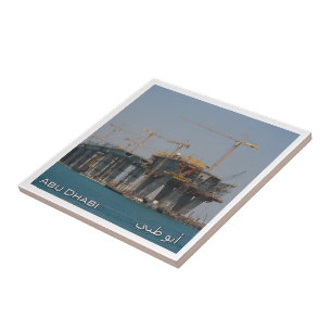 Carreau zAE058 Construction du pont ABU DHABI, EAU, Asie,