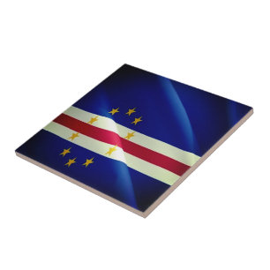 Carreau zCV002 CAPE VERDE, Drapeau de la vague, Afrique,