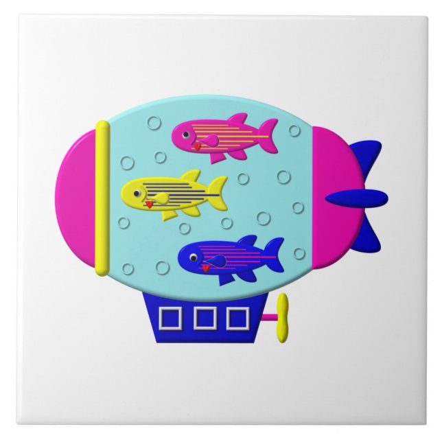 Carreau Zebra Fish dans un Zeppelin (Devant)