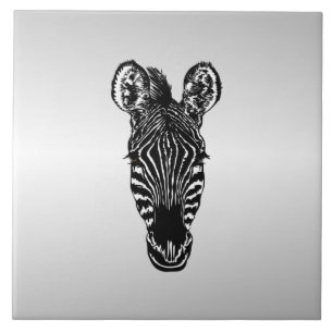 Carreau Zebra Head sur Silver