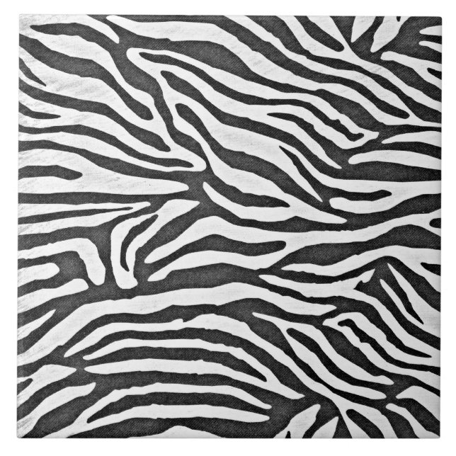 Carreau Zebra rayures noir et blanc (Devant)