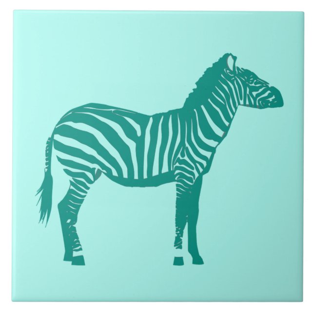 Carreau Zebra - Turquoise et Aqua (Devant)