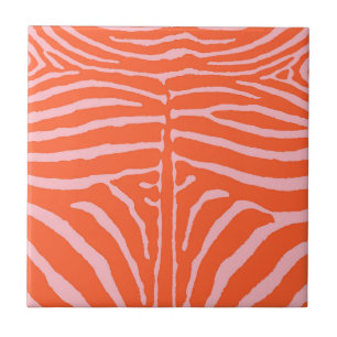 Carreau Zèbre en rose et orange