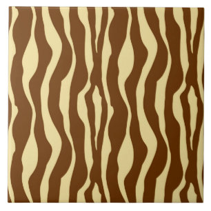 Carreau Zèbre rayures - Chocolat Brown et Camel Tan