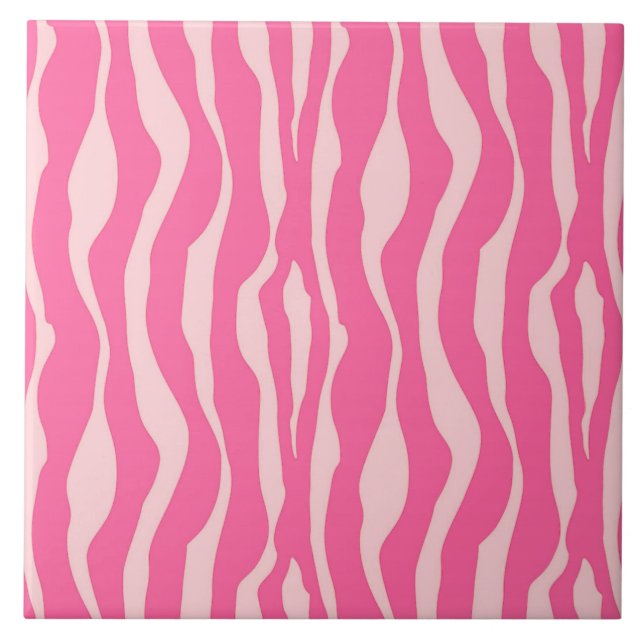 Carreau Zèbre rayures - Fuchsia et rose clair (Devant)