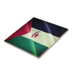 Carreau zEH002 SAHARA OCCIDENTAL, Drapeau, Afrique,