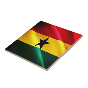 Carreau zGH002 GHANA, Drapeau de la vague, Afrique,