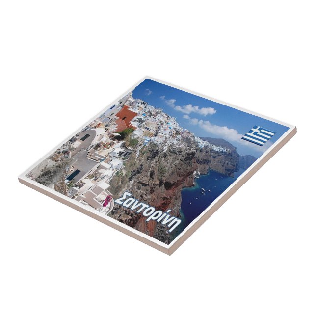 Carreau zGR032 SANTORINI, Thera, Grèce, (Côté)