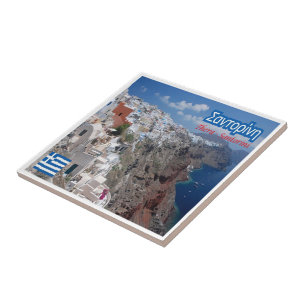 Carreau zGR033 SANTORINI Thera, Grèce,