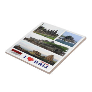 Carreau zID022 j'aime BALI collage, Indomesie Asie,