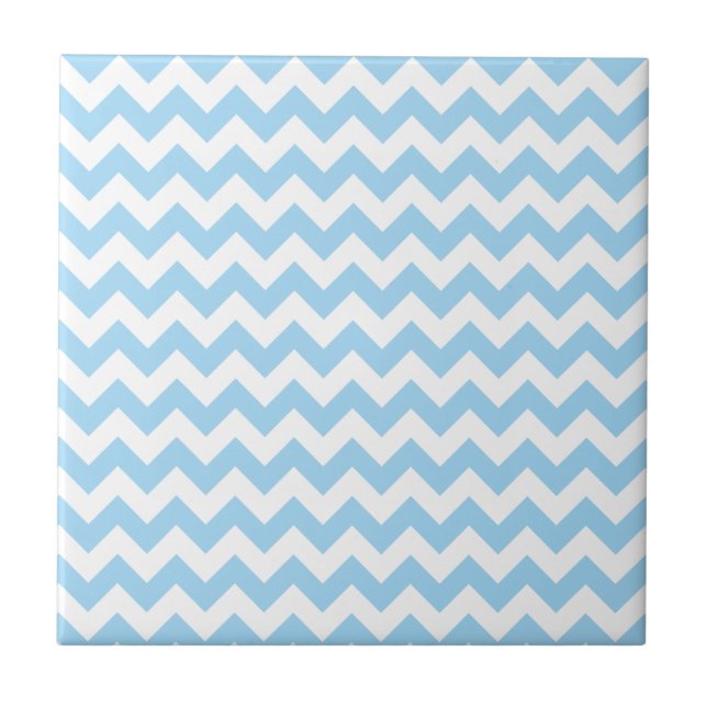 Carreau Zigzag bleu, Chevron bleu, Motif géométrique (Devant)