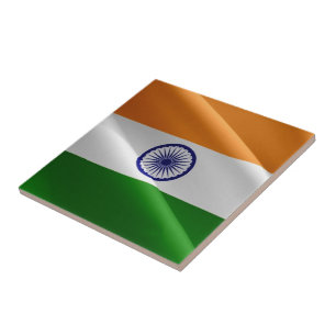 Carreau zIN002 Indien agitant FLAG India,