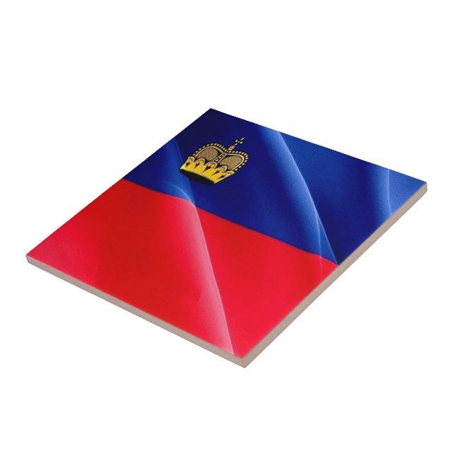 Carreau zLI002 LIECHTENSTEIN wafig DRAPEAU - Aimant frigo  (Côté)