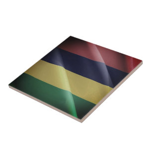Carreau zMU002 MAURITIUS, Drapeau de la vague, Afrique,