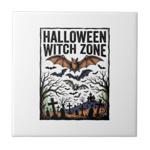 Carreau Zone de sorcière d'Halloween Dessin de chauves-sou