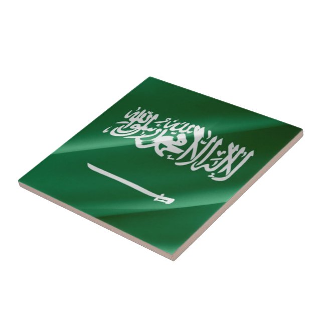 Carreau zSA002 brandissant le DRAPEAU saoudien Arabie saou (Côté)