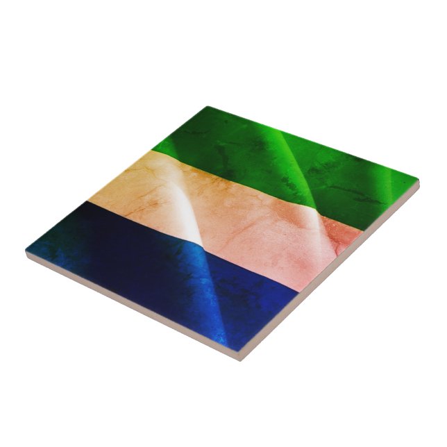 Carreau zSL002 SIERRA LEONE, Drapeau, Afrique, (Côté)