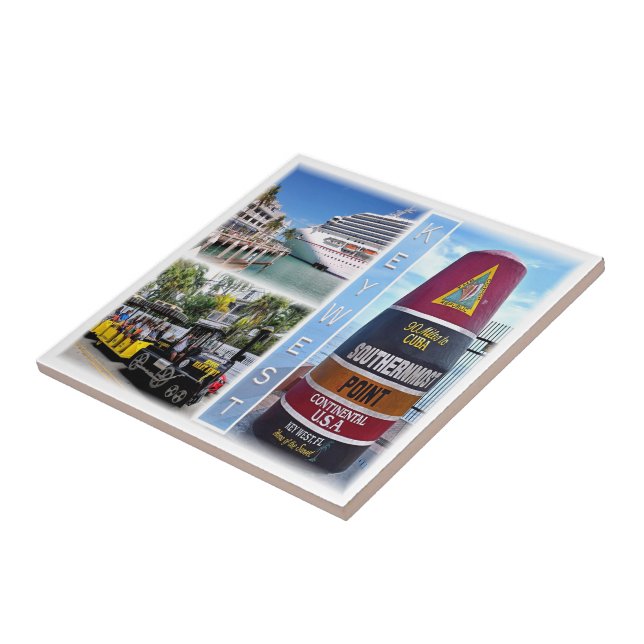 Carreau zUS020 KEY WEST, Mosaic, Floride, Amérique, (Côté)