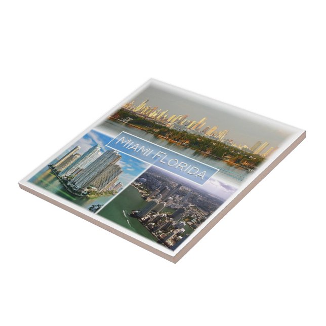 Carreau zUS038 MIAMI, FLORIDE, Mosaïque, Amérique, (Côté)