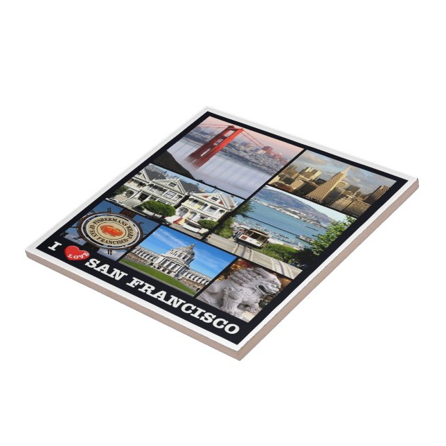 Carreau zUS067 SAN FRANCISCO I Love, Mosaic, (Côté)