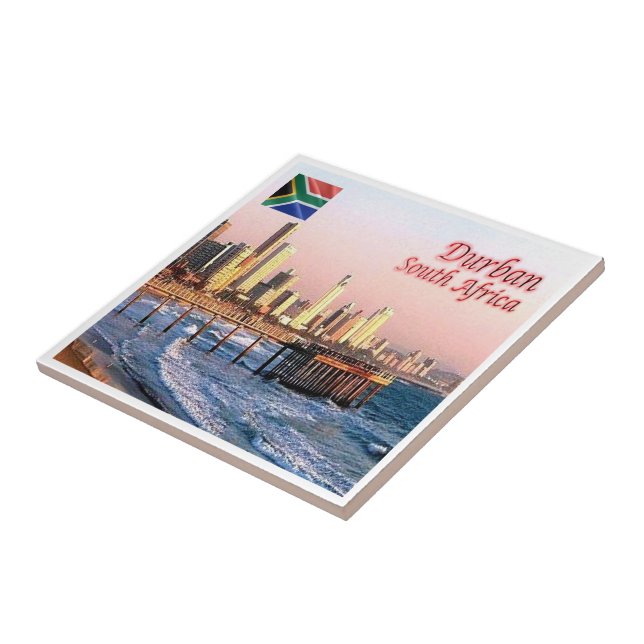 Carreau zZA037 DURBAN Skyline Crop, AFRIQUE DU SUD, (Côté)