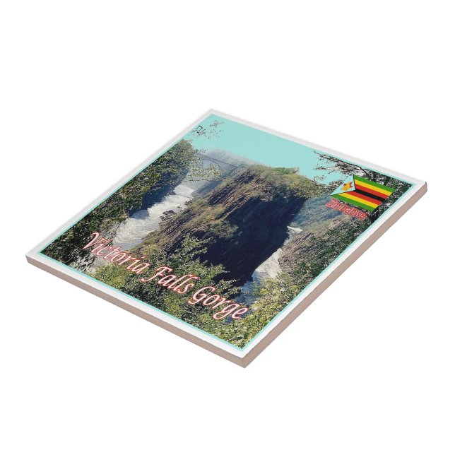 Carreau zZW007 VICTORIA FALLS, GORGE, Zimbabwe, (Côté)