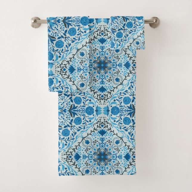 Carreaux à fleurs bleus (En situation)