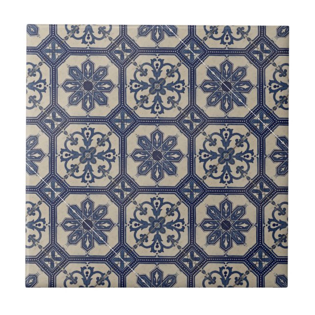 Carreaux azulejos bleu portugais (Devant)