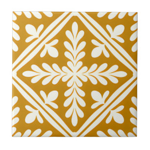 carreaux blancs et or motifs floraux contemporains