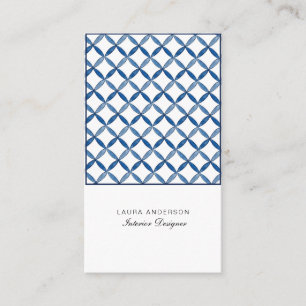 Carreaux bleu et blanc Carte de visite décorateur