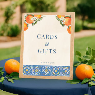 Carreaux bleu italien Citrus Cartes Cadeaux Poster
